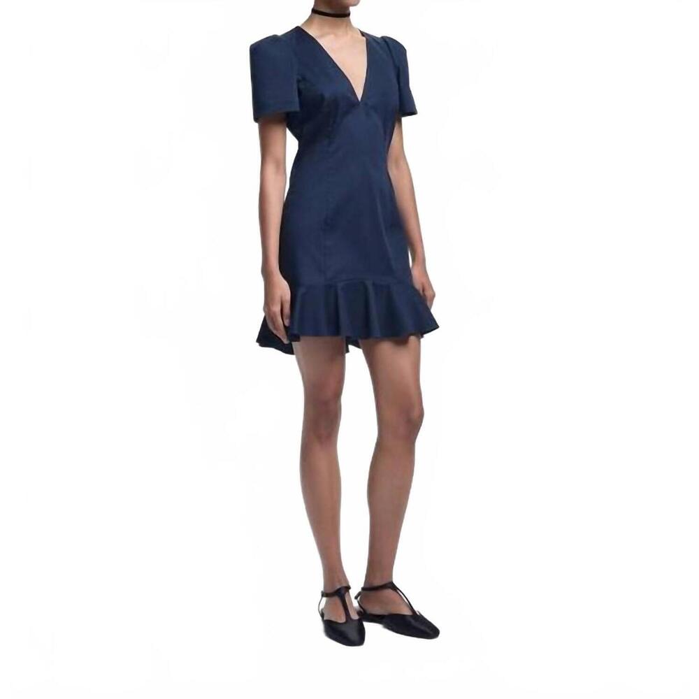 NEW KIKA VARGAS zeina mini dress in navy